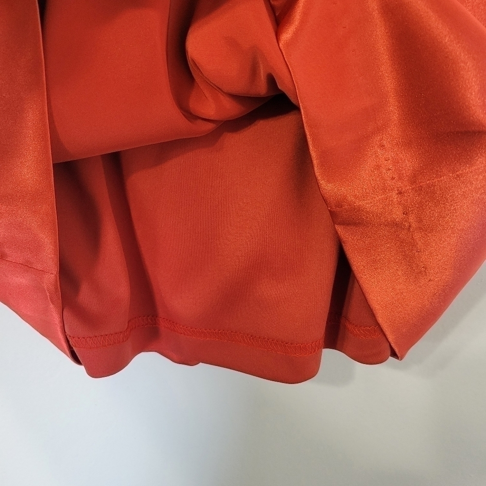 Eliza J Orange Satin Sleeveless Special Occasion Cocktail Dress Size 4 - Picture 6 of 10